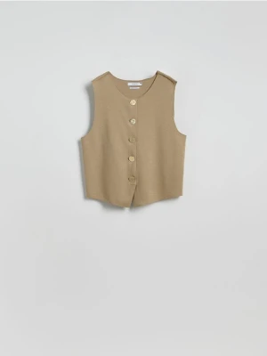 Reserved - Kamizelka z wiskozą - beżowy