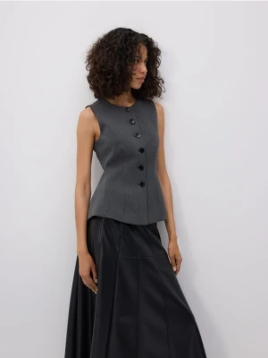 Reserved - Kamizelka z wiskozą - ciemnoszary