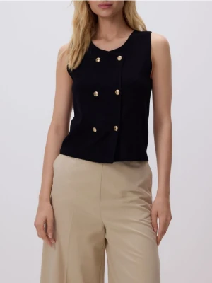 Reserved - Kamizelka z wiskozą - czarny