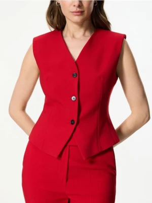 Reserved - Kamizelka z wiskozą - czerwony