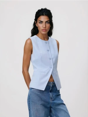 Reserved - Kamizelka z wiskozą - jasnoniebieski