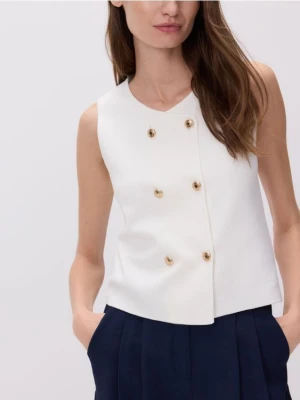 Reserved - Kamizelka z wiskozą - złamana biel