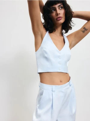 Reserved - Kamizelka z wiskozy - jasnoniebieski