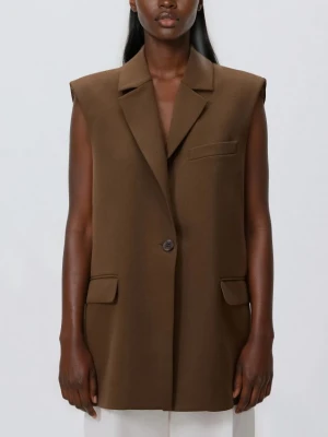 Reserved - Kamizelka z zakładką na plecach - brązowy