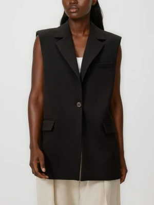 Reserved - Kamizelka z zakładką na plecach - ciemnobrązowy