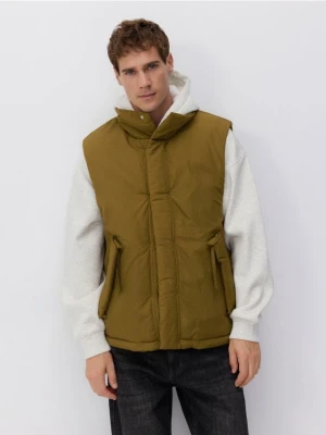 Reserved - Kamizelka ze stójką - oliwkowy