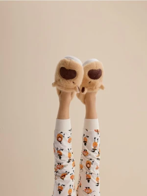 Reserved - Kapcie kapibara - brązowy