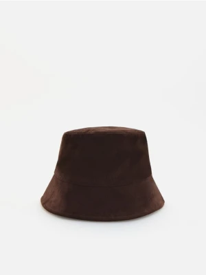Reserved - Kapelusz bucket z imitacji zamszu - ciemnobrązowy