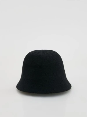 Reserved - Kapelusz bucket z wełną - czarny