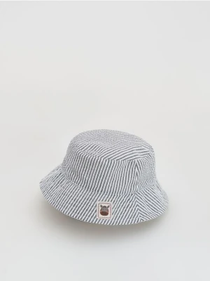 Reserved - Kapelusz w paski - złamana biel