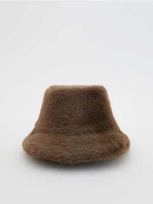 Reserved - Kapelusz ze sztucznego futerk - brązowy