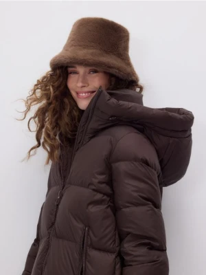 Reserved - Kapelusz ze sztucznego futerka - brązowy