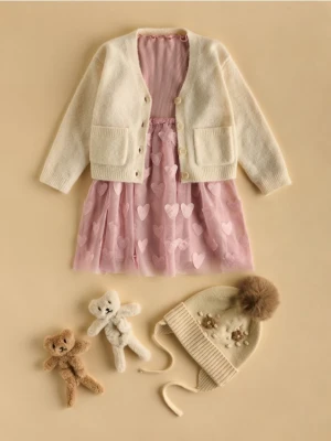 Reserved - Kardigan na guziki - kremowy