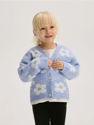 Reserved - Kardigan w kwiaty - jasnoniebieski