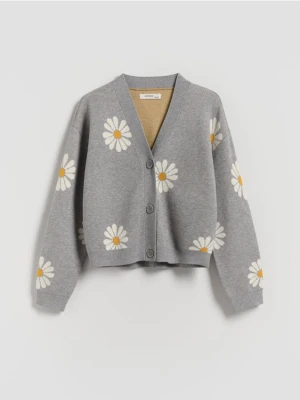 Reserved - Kardigan w kwiaty - wielobarwny