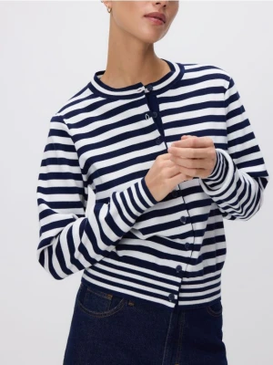 Reserved - Kardigan w paski - granatowy