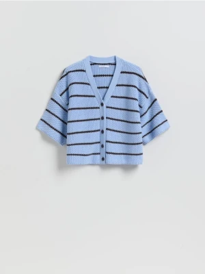 Reserved - Kardigan w paski - jasnoniebieski