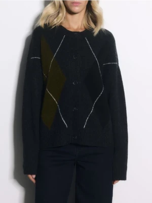 Reserved - Kardigan w romby - szary