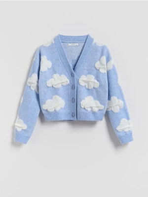 Reserved - Kardigan we wzory - jasnoniebieski