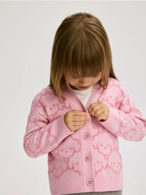 Reserved - Kardigan we wzory - różowy