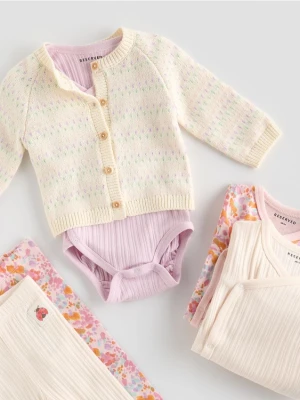 Reserved - Kardigan we wzory - złamana biel