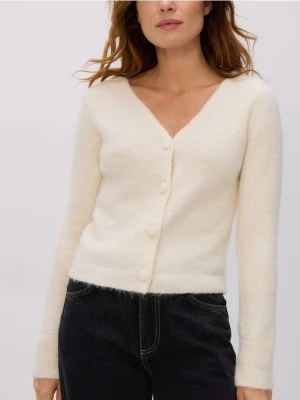 Reserved - Kardigan z alpaką - złamana biel