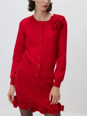 Reserved - Kardigan z aplikacją - czerwony