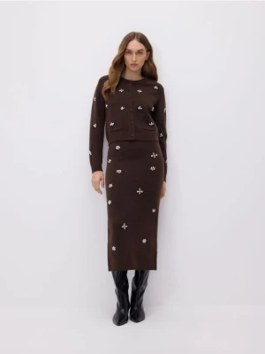 Zdjęcie produktu Reserved - Kardigan z aplikacjami - brązowy