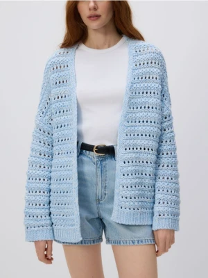 Reserved - Kardigan z bawełną - jasnoniebieski