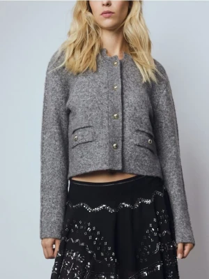 Reserved - Kardigan z dodatkiem wełny - jasnoszary