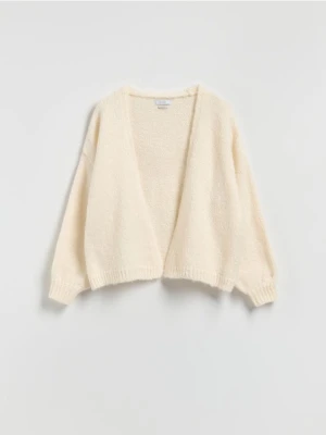 Reserved - Kardigan z dodatkiem wełny - kremowy