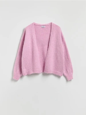 Reserved - Kardigan z dodatkiem wełny - różowy