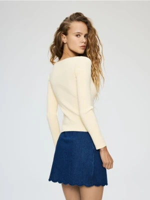 Reserved - Kardigan z dodatkiem wiskozy - jasnożółty