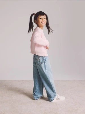 Reserved - Kardigan z dodatkiem wiskozy - pastelowy róż