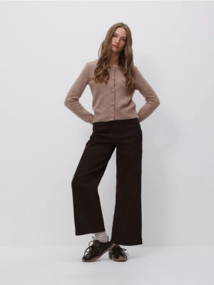 Reserved - Kardigan z domieszką alpaki - brązowy