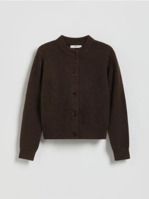 Reserved - Kardigan z domieszką wełny - brązowy