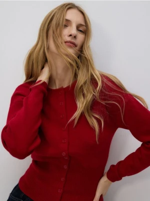 Reserved - Kardigan z domieszką wełny - czerwony