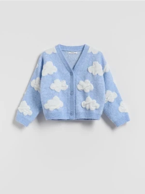 Reserved - Kardigan z domieszką wełny - jasnoniebieski