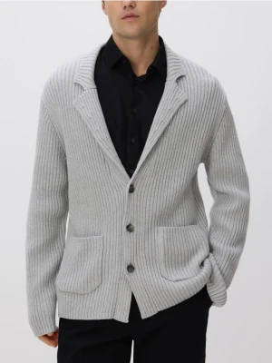 Reserved - Kardigan z domieszką wełny - jasnoszary