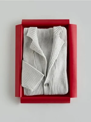 Reserved - Kardigan z domieszką wełny - jasnoszary