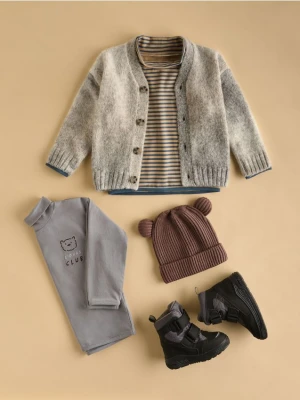 Reserved - Kardigan z domieszką wełny - jasnoszary