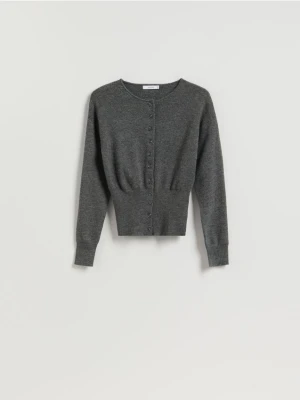 Reserved - Kardigan z domieszką wełny - szary