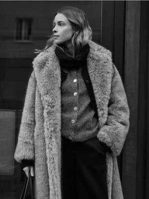 Reserved - Kardigan z domieszką wełny - szary