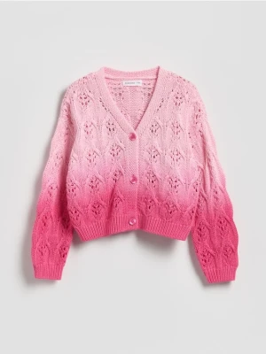 Reserved - Kardigan z efektem ombre - pastelowy róż