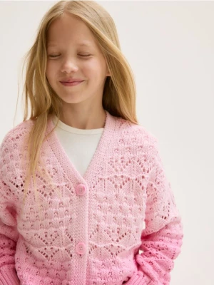 Reserved - Kardigan z efektem ombre - różowy