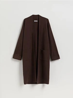 Reserved - Kardigan z kieszeniami - brązowy