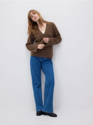 Reserved - Kardigan z kieszeniami - brązowy