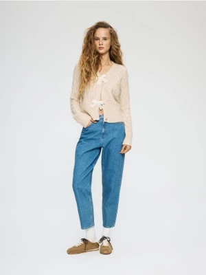 Reserved - Kardigan z kokardkami - beżowy