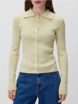 Reserved - Kardigan z kołnierzykiem - jasnozielony