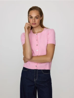 Reserved - Kardigan z krótkim rękawem - różowy